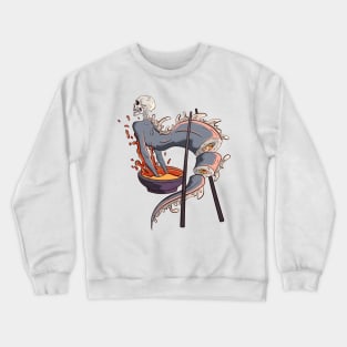 The Great Sushi Skeleton Bowl 2 - Japanese Vector art Illustration Crewneck Sweatshirt